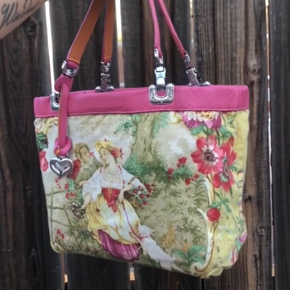 Brighton Jodie Pink Heart Leather Mini Handbag - reversible - Picture 5 of 13